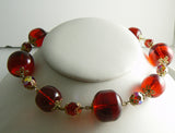 Vendome Red Bauble Necklace - Vintage Lane Jewelry