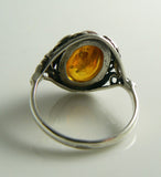 Baltic Amber Sterling Silver Filigree Ring - Vintage Lane Jewelry
