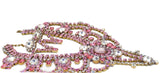 Pink Rhinestone Czech Glass Bijoux MG Necklace and Earrings - Vintage Lane Jewelry