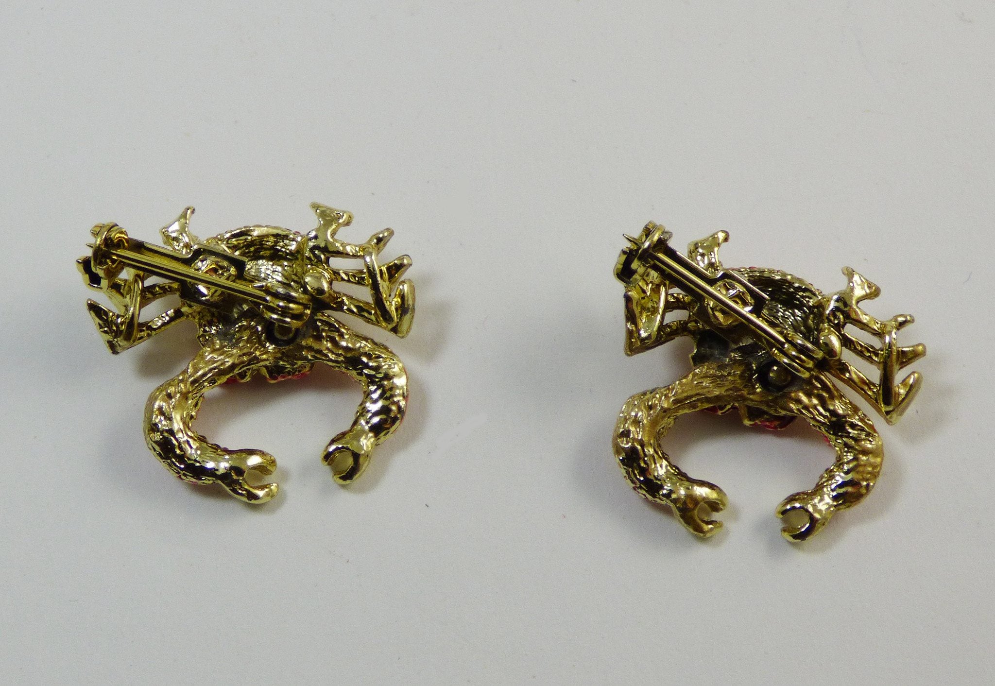 Enamel Crab Articulating Scatter Pins - Vintage Lane Jewelry