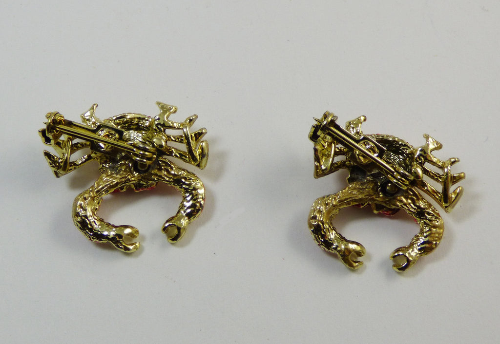 Enamel Crab Articulating Scatter Pins - Vintage Lane Jewelry