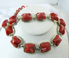 Red Lucite Bon Bon Necklace and Bracelet Set - Vintage Lane Jewelry