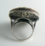 Statement Huge Turkish Ruby Topaz Sterling Silver Ring - Vintage Lane Jewelry