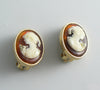 Vintage Resin Cameo Clip Earrings Whiting And Davis - Vintage Lane Jewelry