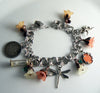 Sterling Silver Triple Link Italian Charm Bracelet With Charms - Vintage Lane Jewelry