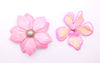 Mixed Pink Flowers Enamel Flower Lot - Vintage Lane Jewelry