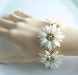 Vintage Coro Soft White Plastic Daisy Flower Parure - Vintage Lane Jewelry