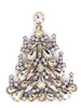 Clear Rhinestone Clear Glass Large Christmas Tree Brooch, - Vintage Lane Jewelry