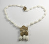 Miriam haskell Milk Glass Necklace - Vintage Lane Jewelry