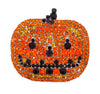 Halloween Jack O'Lantern Pumpkin Czech Glass Rhinestone Brooch - Vintage Lane Jewelry