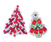 Czech Glass Red Christmas tree Pair - Vintage Lane Jewelry