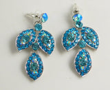 Blue Rhinestone Bold Statement Necklace and Earring Set. - Vintage Lane Jewelry