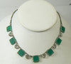 Vintage Art Deco Jade-Green Glass/Crystal Rhinestone Necklace - Vintage Lane Jewelry