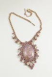 Husar D Czech Glass Pink Statement Necklace - Vintage Lane Jewelry