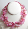 Glass Flower Bead Necklace, Shades of Pink - Vintage Lane Jewelry