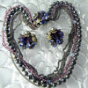 Vintage Shades Of Gray And Purple Signed Eugene Set - Vintage Lane Jewelry