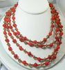 Vintage Miriam Haskell 4 Strand Red and Gold Glass Bead Necklace - Vintage Lane Jewelry