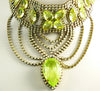 Czech Vaseline Uranium Glass Husar D Collar Lavalier Choker - Vintage Lane Jewelry