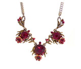 Hollycraft Red Rhinestone Necklace - Vintage Lane Jewelry