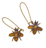Czech Glass Rhinestone Black Fly Earrings - Vintage Lane Jewelry