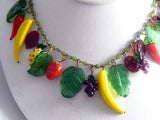 Glass Fruit And Red Peppers Necklace - Vintage Lane Jewelry