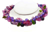 Purple Glass Berries and Flowers Choker Necklace - Vintage Lane Jewelry