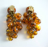 Vintage Brown Lucite Grape Cluster Earrings - Vintage Lane Jewelry