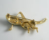 Rhinestone Enamel Green Grasshopper Figural Pin - Vintage Lane Jewelry