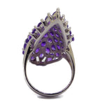 Marquise Amethyst White Gold Plated Ring - Vintage Lane Jewelry