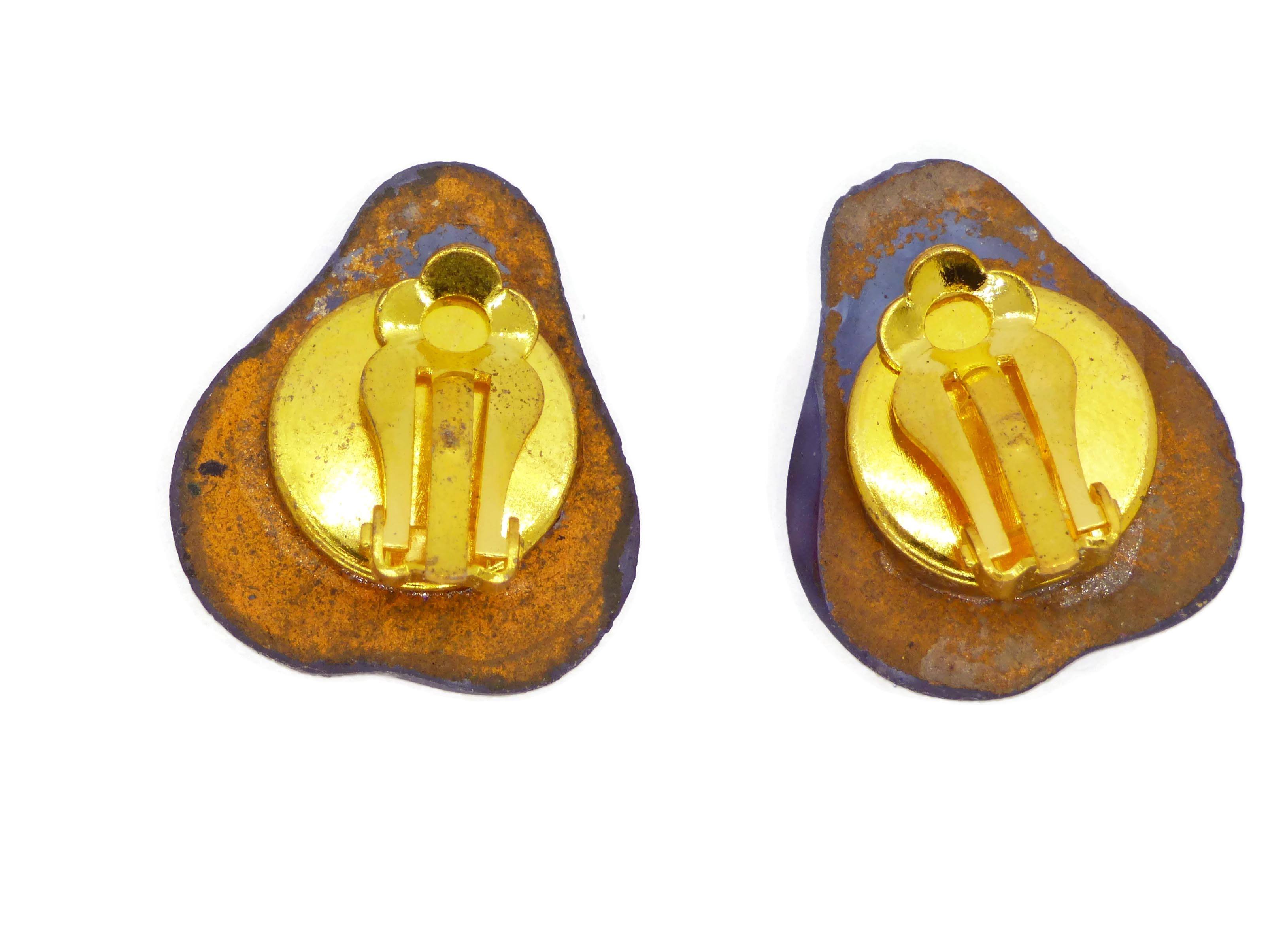 Molded Glass Pear Berry Clip On Earrings Vintage Lane Jewelry