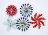 Red, White and Blue Patriotic Enamel Flower Pins, 5 pins - Vintage Lane Jewelry