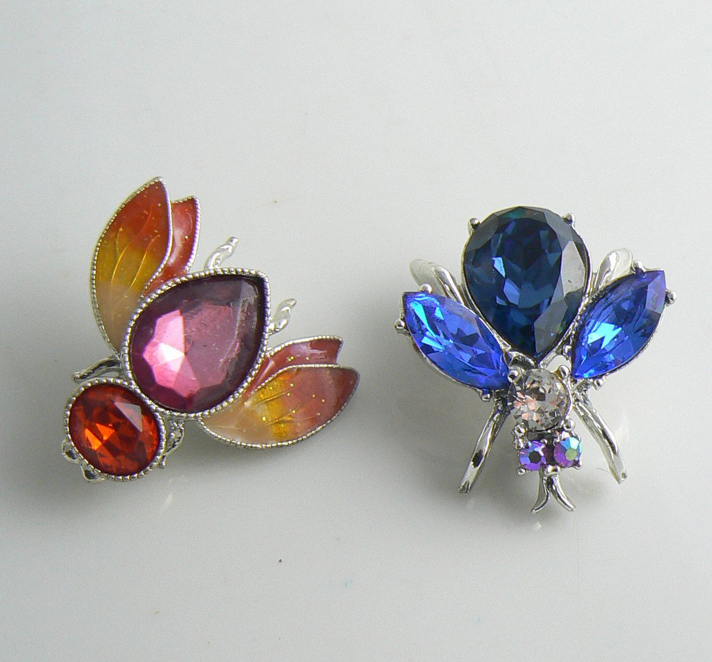 Enamel, rhinestones bees and flies collection - Vintage Lane Jewelry