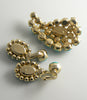 Hattie Carnegie Pin And Earrings Turquoise Blue Cabochons - Vintage Lane Jewelry