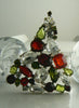 Czech Glass Mixed Rhinestone Christmas Tree Brooch, Xmas Pin - Vintage Lane Jewelry