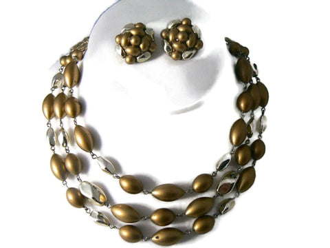 Miriam Haskell Black and White Glass Pearl Necklace