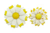 Yellow and white Colors Enamel Flower Lot 8 flowers, clip earrings - Vintage Lane Jewelry