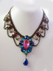Husar D Czech Rhinestone Multicolored Czech Glass Necklace - Vintage Lane Jewelry