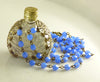 Vintage Czech Glass Gold Filigree Perfume Bottle Necklace - Vintage Lane Jewelry