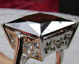 Garnet Zirconia 12 ct Sterling Silver Filigree Ring, Size 6.5 - Vintage Lane Jewelry