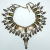 Czech Glass Peach AB Rhinestone Statement Necklace - Vintage Lane Jewelry