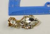 Czech Glass Clear Rhinestone Pierced Style Earrings - Vintage Lane Jewelry