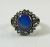 Vintage Rhinestone Oval Face Mood Ring - Vintage Lane Jewelry