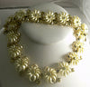 Yellow lucite flowers jonquil rhinestones necklace bracelet set - Vintage Lane Jewelry