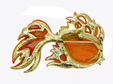 Hattie Carnegie Angel Fish Brooch Orange Lucite - Vintage Lane Jewelry