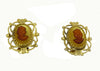 Whiting and Davis Glass Cameo Clip Earrings - Vintage Lane Jewelry