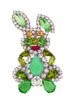 Czech Rhinestone Easter Bunny Brooch - Vintage Lane Jewelry