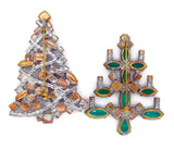 Christmas Tree Rhinestone Pair - Vintage Lane Jewelry