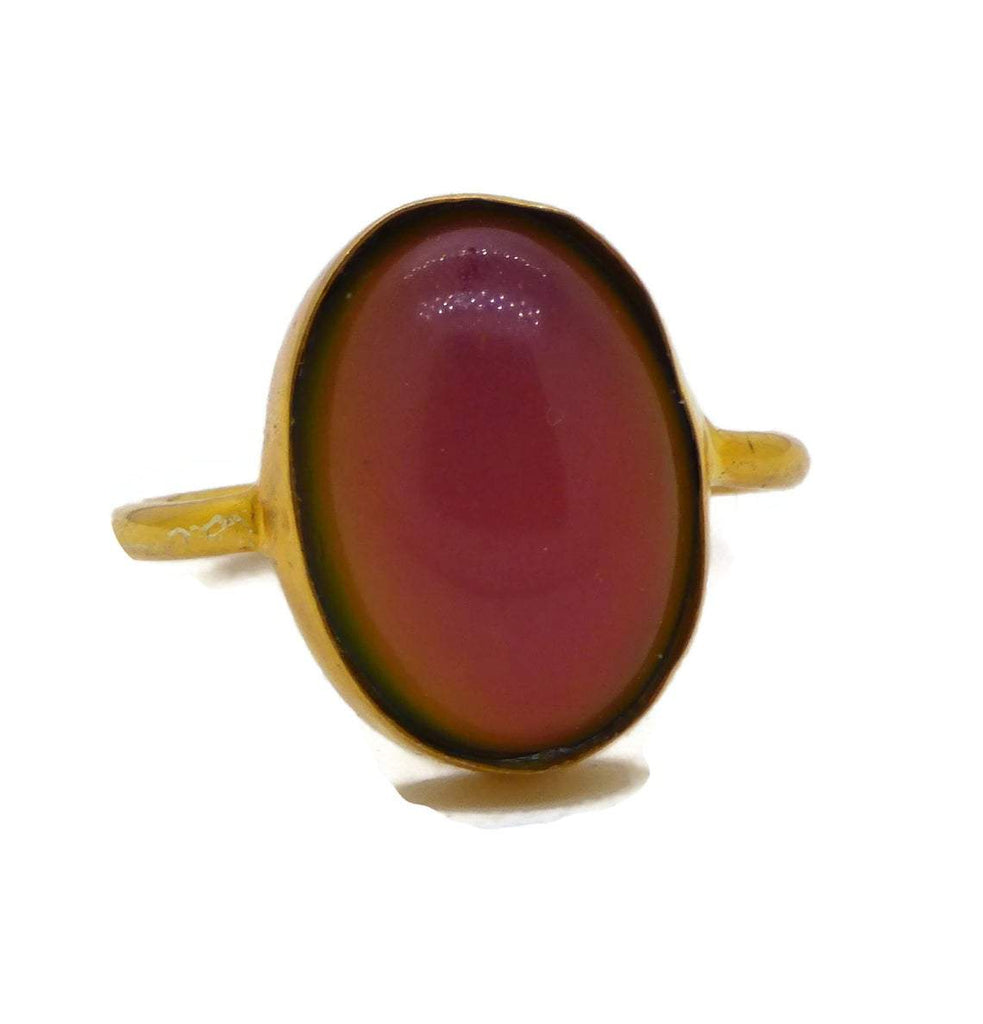 Gold Vermeil Oval Mood Ring - Vintage Lane Jewelry