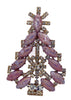 Mottled Lavender Stones Rhinestone Christmas Tree Brooch - Vintage Lane Jewelry