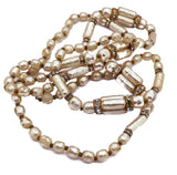 Signed Miriam Haskell Baroque Glass Pearl Rondelle Necklace - Vintage Lane Jewelry